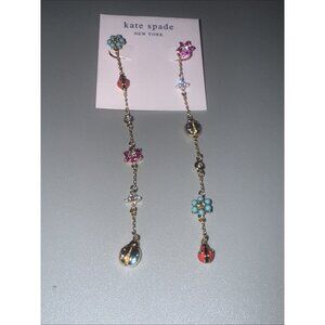 Kate Spade Ladybug Linear Earrings Nature Walk NEW